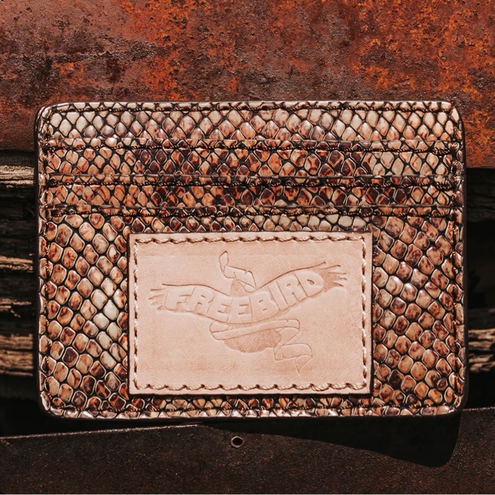 Freebird Pink Python Snake CC Card Wallet NWT